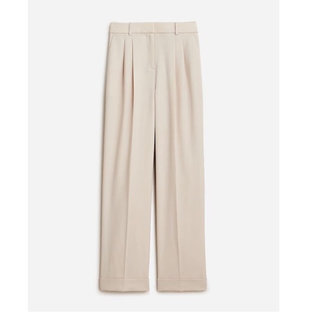 NWOT J.Crew | Essential wide leg pant in Italian city wool crepe | Pale Bone